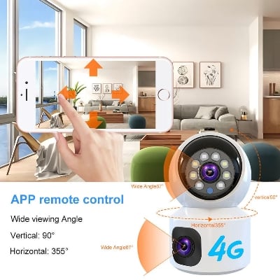 Picture of 360° 2MP  X 2MP 4G, V380 PTZ Dual Lens Smart Wifi IP Camera