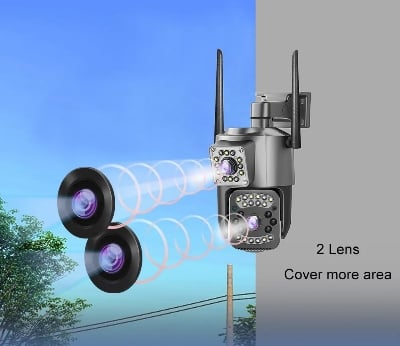 Picture of 3MP+3MP Dual-Lens Speed Wifi Camera Outdoor Two Way Audio Home Security IP Camera Video Pan Tilt Dome Camera V380 PRO