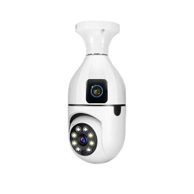 Picture of V380 Pro Dual Lens Dual Screen E27 Bulb Camera Two Ways Audio Color Night Vision Smart Home Security Wireless WIFI Indoor Camera
