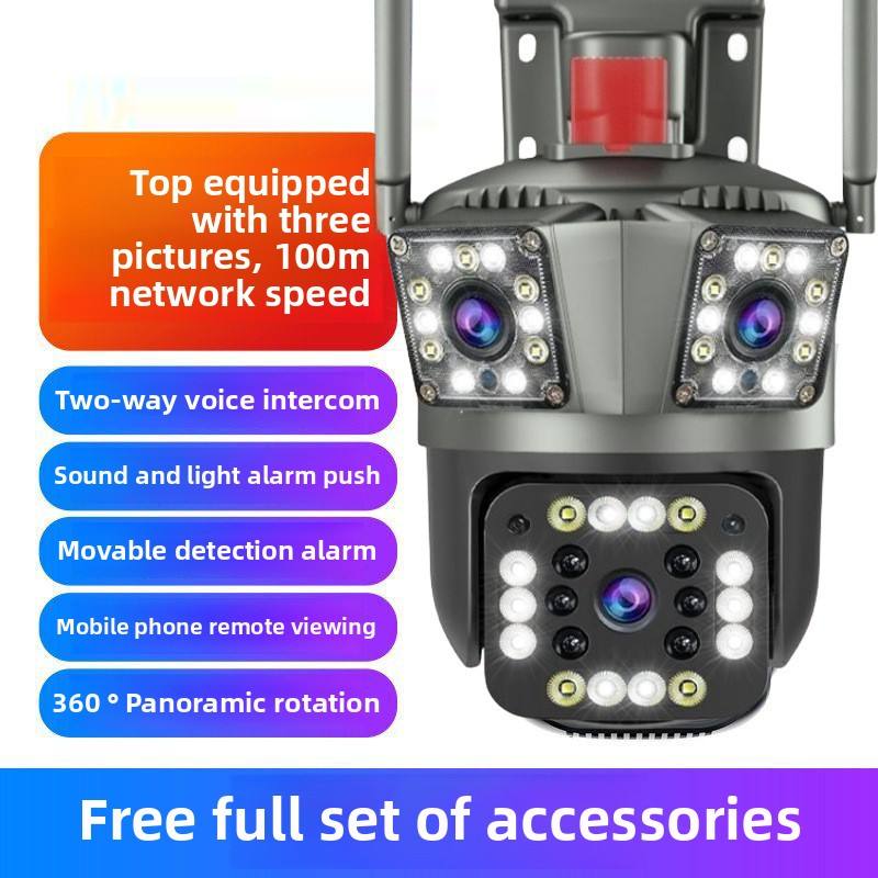 Picture of OUTDOOR V380 PRO REAL 2 lens 2 camers 3 MOBILE SCREEN  6MP(2MP+2MP+2MP) 10XZOOM IP66 Wireless Camera WiFi PTZ Network CCTV Camera SECURITY camera