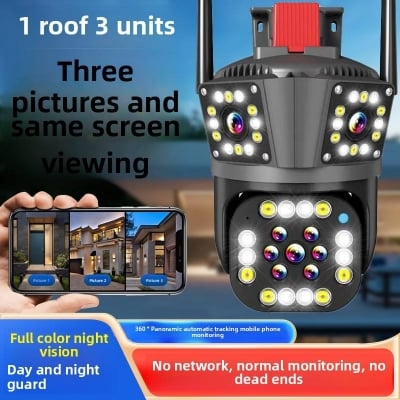 Picture of OUTDOOR V380 PRO 2lens  2 cameras 3 MOBILE SCREEN 6MP(2MP+2MP+2MP) 10XZOOM IP66 Wireless Camera