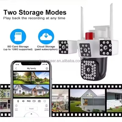 Picture of IPC360 HOME APPS 3 CAMERAS 6mp (2MP+2MP+2MP) outdoor Wifi Camera Home Wireless Home Security Panorama Cctv Ip Cameras Three Lens Three Screen Wifi PTZ Camera