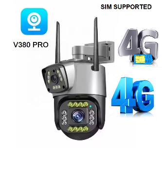 Picture of V380 4G Wifi Outdoor Security Camera Dual Lens Smart PTZ Camera 2MP+2MP CCTV System Human Tracking Wireless Camera