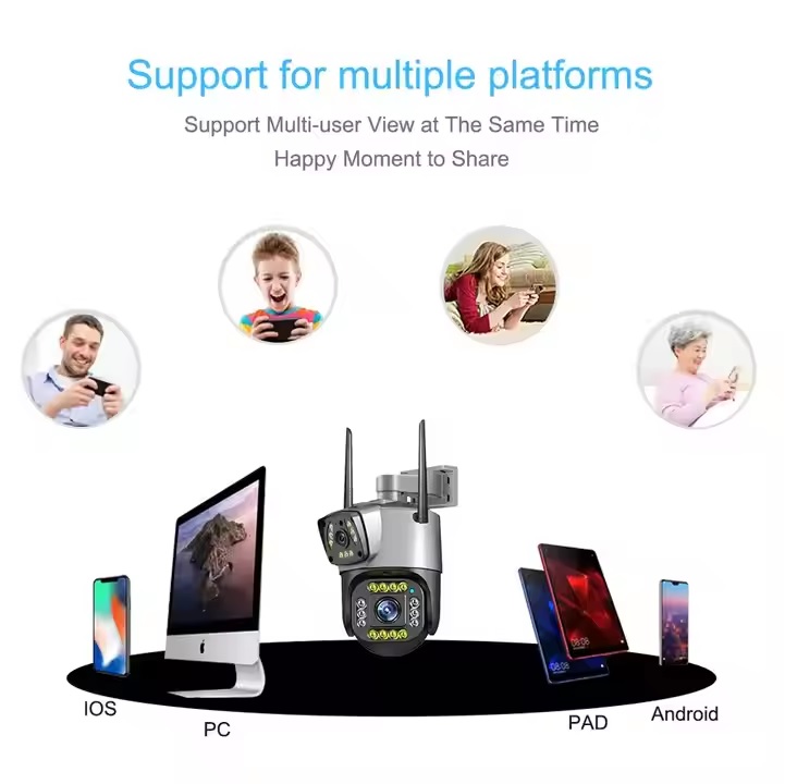 Picture of V380 4G Wifi Outdoor Security Camera Dual Lens Smart PTZ Camera 2MP+2MP CCTV System Human Tracking Wireless Camera