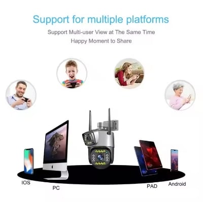 Picture of V380 4G Wifi Outdoor Security Camera Dual Lens Smart PTZ Camera 2MP+2MP CCTV System Human Tracking Wireless Camera