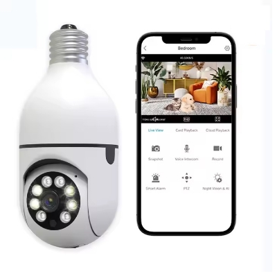 Picture of Single Lens WiFi  Bulb Indoor 2MP 1080P Two-way Audio Smart APP Control Indoor V380pro CCTV Security Bulb Camera
