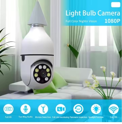 Picture of Single Lens WiFi  Bulb Indoor 2MP 1080P Two-way Audio Smart APP Control Indoor V380pro CCTV Security Bulb Camera