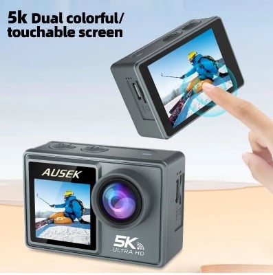 Picture of AUSEK M40TR  Ultra HD TOUCH Screen DUEL SCREEN AUSEK M40TR Action Camera 5K 30fps  AT-M40TR  BATTERY 2 PICES 1050 mAh