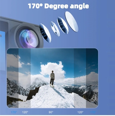 Picture of AUSEK M40TR  Ultra HD TOUCH Screen DUEL SCREEN AUSEK M40TR Action Camera 5K 30fps  AT-M40TR  BATTERY 2 PICES 1050 mAh