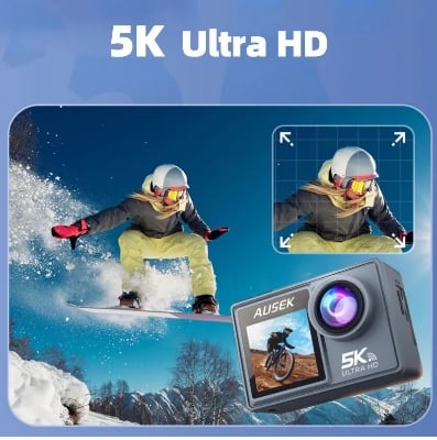 Picture of AUSEK M40TR  Ultra HD TOUCH Screen DUEL SCREEN AUSEK M40TR Action Camera 5K 30fps  AT-M40TR  BATTERY 2 PICES 1050 mAh