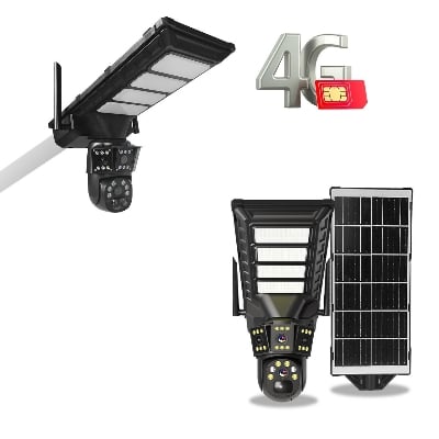 Picture of V380pro 4G SIM Outdoor Security Solar CCTV Camera2 LENS 3 SCREEN 10X Zoom Wide Angle Night Vision Cloud Data Storage Motion Detection Street Light