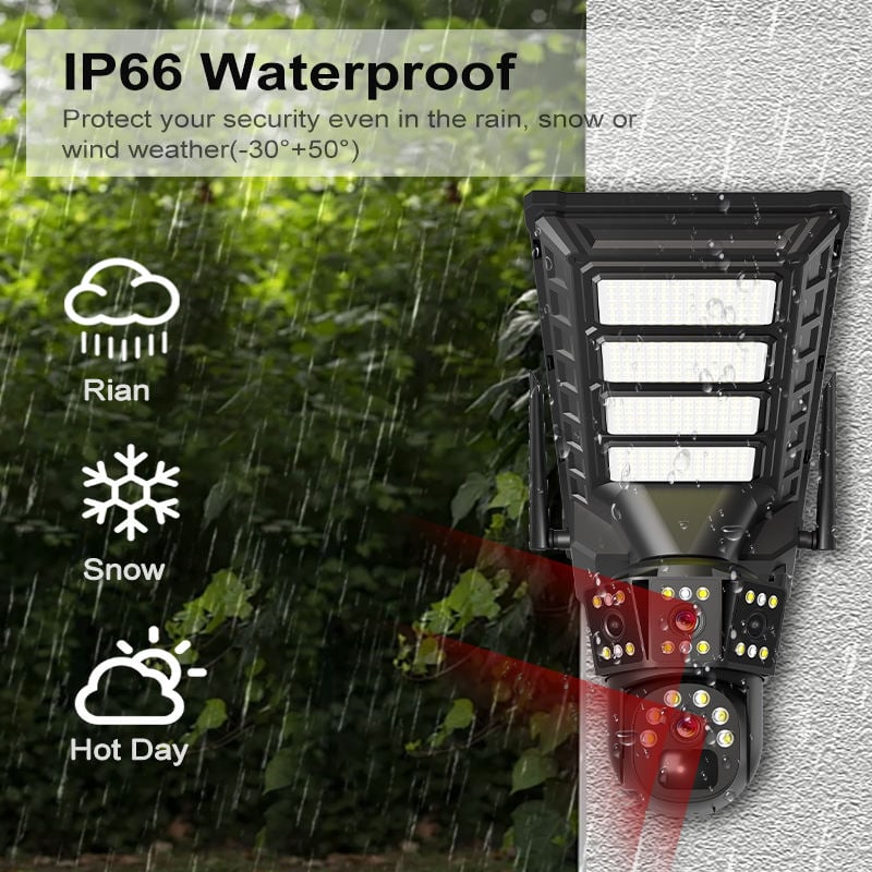Picture of V380pro 4G SIM Outdoor Security Solar CCTV Camera2 LENS 3 SCREEN 10X Zoom Wide Angle Night Vision Cloud Data Storage Motion Detection Street Light