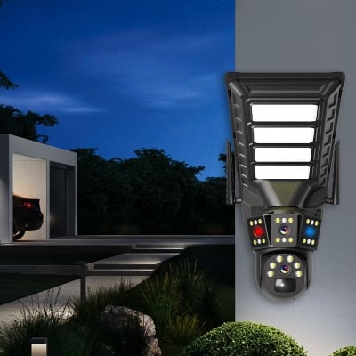 Picture of V380pro 4G SIM Outdoor Security Solar CCTV Camera2 LENS 3 SCREEN 10X Zoom Wide Angle Night Vision Cloud Data Storage Motion Detection Street Light