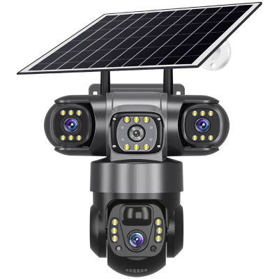 Picture of SOLAR 4G SIM V380pro 2 CAMERS 2 Lens With 3 Mobile Screens Solar 6MP 4G SIM Card Camera PTZ Security with 8W Solar Panel 8000mAh Battery for Home Safety