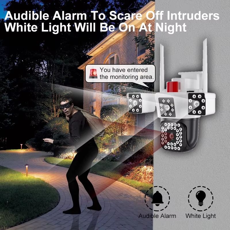 Picture of V380 PRO 4G SIM 6MP PTZ Network Camera Outdoor CCTV Security System Night Vision Flashlight Memory Card Data CMOS