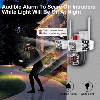 Picture of V380 PRO 4G SIM 6MP PTZ Network Camera Outdoor CCTV Security System Night Vision Flashlight Memory Card Data CMOS