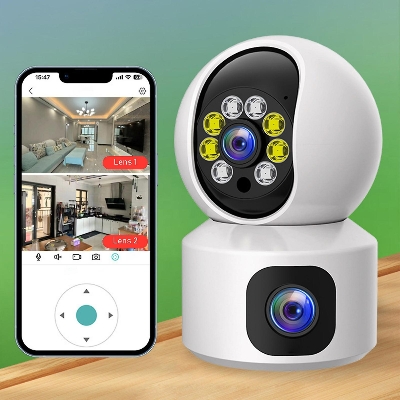 Picture of Dual Lens & Dual Screen,smart Security Camera,1080p Hd V380 WiFi IP CAMRA