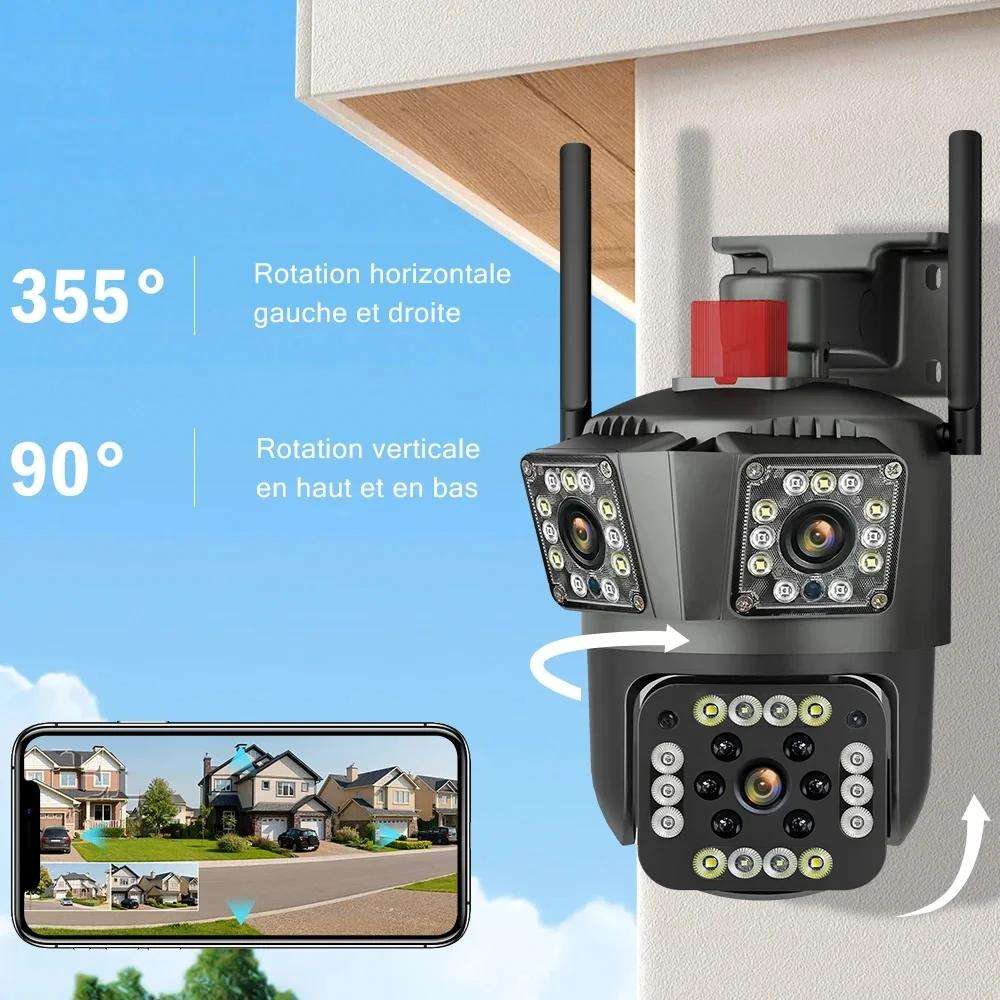 Picture of V380 Pro Wifi Camera REAL THREE CAMERA Three Lens MOBILE THREE SCREEN Two Way Audio Ptz Outdoor Security Network Three Screens IP Wireless Surveillance Camera OUT DOOR NIGHT VISION