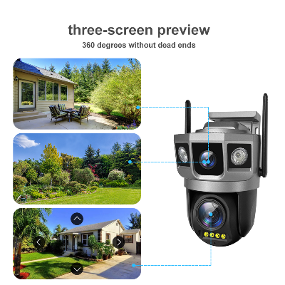 Picture of V380 Pro Camera 2 CAMERAS BUT 3 MOBILE SCREEN  2K 4MP Outdoor Dual Lens Wireless PTZ Waterproof Security CCTV With Three Screen Wifi Security Network Cameras