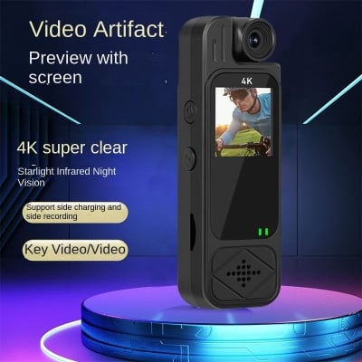 Picture of Actiom camera Sports Recorder 4K 16MP 10x-20x Optical Zoom 180 Wide Angle Long Endurance Back Clip-on Riding Recorder