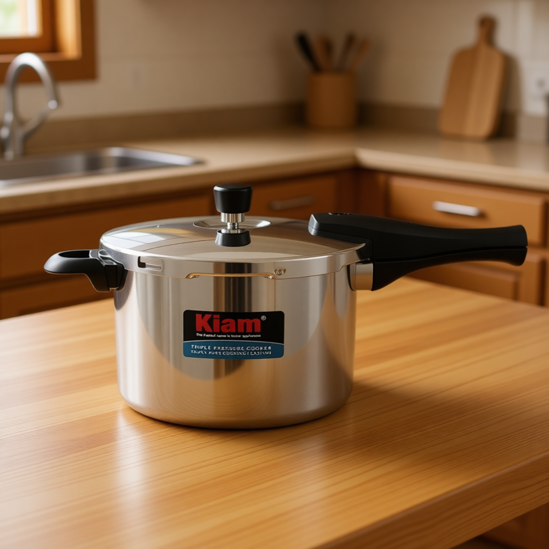 Picture of Kiam Tri-Ply Stainless Steel Induction-Based Pressure Cooker For All Cooktops Compatible-4.5 ltr