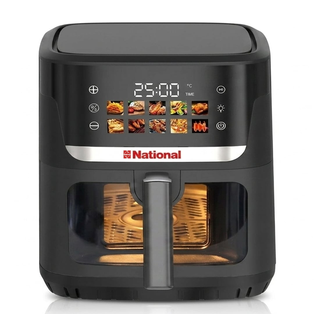 Picture of National  Inverter Air Fryer Double Heating Coil 8 Ltr  With Digital Display Monitor And Clear Glass Window View-MC/D-65AF