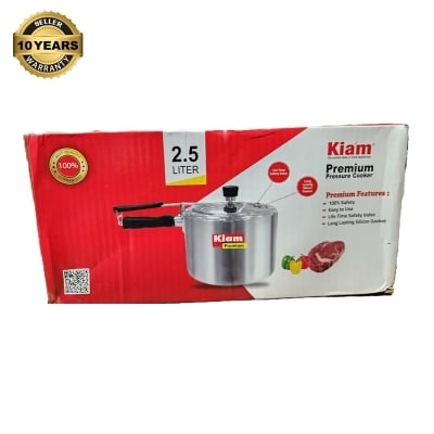 Picture of Kiam Premium 2.5L Pressure Cooker compact, durable, and ideal for daily cooking. Cook faster, save energy