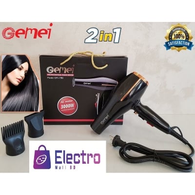 Picture of 💨 Gemei GM-1780 Professional Hair Dryer – 3000W (Black)
