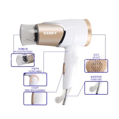 Picture of Kemey KM-6832 Essential DryCare Foldable Hair Dryer for Women