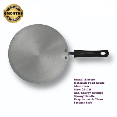 Picture of Electro Aluminium Classic Roti Tawa 26cm | Food Grade Aluminum | Gas Saving Flat Tawa | Silver