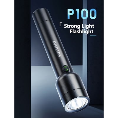 Picture of PHILIPS Rechargeable LED Flashlight with Digital Display  Smart Design • Powerful Light • Trusted PHILIPS Quality