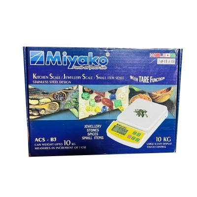 Picture of Miyako ACS-B3 Digital Kitchen & Jewelry Scale – 10KG Precision Weighing Scale