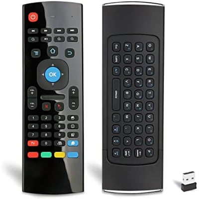 Picture of 2.4G Wireless Air Mouse Voice Control Remote with Keyboard and Backlight for pc and android tv - Black
