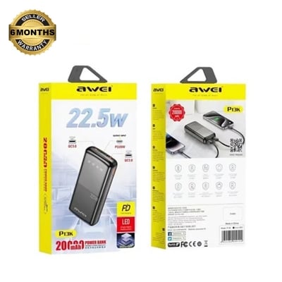 Picture of Awei P13K 20000mAh 22.5W PD Fast Charging Power Bank