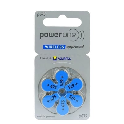 Picture of PowerOne P675 – Pack of 6 Premium Hearing Aid Batteries for Clearer Sound