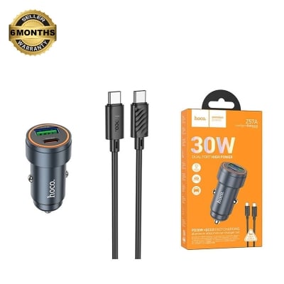 Picture of Hoco Z57A Dual Port 30W Fast Car Charger – Power Meets Perfection