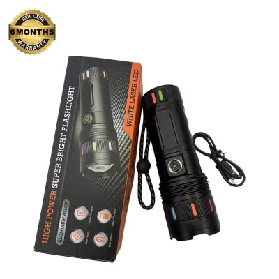 Picture of High Power Sanford Super Bright Flashlight – Slide Zoom White Laser LED Edition with 30000mah battery