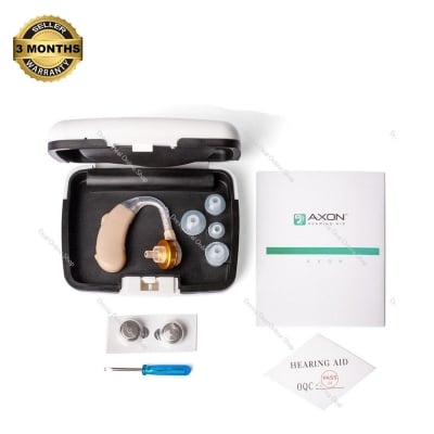 Picture of Axon E-1030 BTE system Cordless Hearing Aid Adjustable Sound Amplifier with storage Box