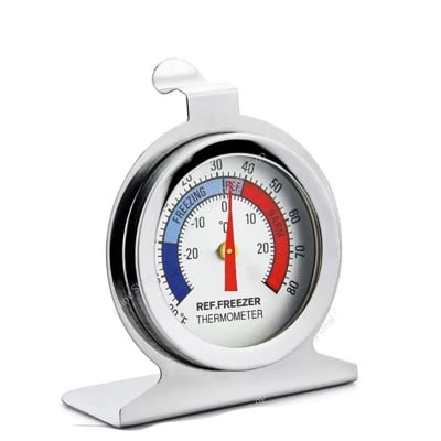 Picture of Portable Round Dial Kitchen Stainless Steel Freezer Refrigerator Thermometer