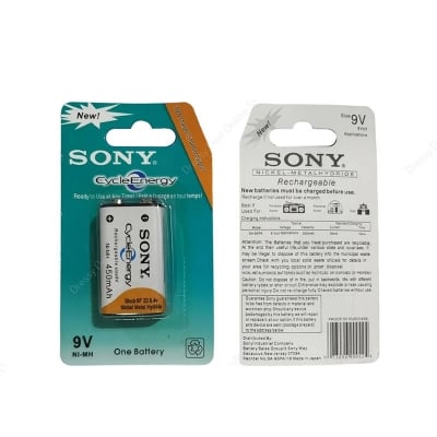 Picture of Sony cycle Energy 9V rechargeable battery 450mAh