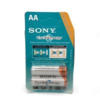 Picture of SONY AA (2-in-1 AA) Rechargeable Battery / Double A Battery, Cycle Energy, Ni-MH, NH-AA, 1.2V, 4600mAh
