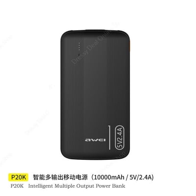 Picture of Awei P20K 10000mAh Powerbank 2.4A Slim PowerBank Dual Output