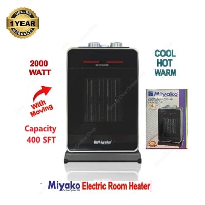 Picture of Miyako PTC-602 Electric Room Heater With Moving 2000 watt | Color Family : Black