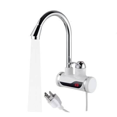 Picture of Instant Tankless Electric Water Heater Faucet 360° Rotating Hot Water Faucet with LED Digital Display Fast Heating Tap for Kitchen Bathroom Big Under Bend