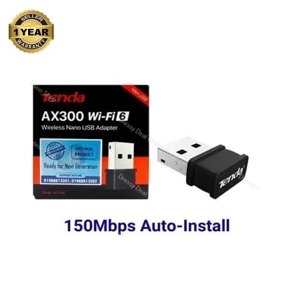 Picture of Tenda W311MI AX300 Wi-Fi 6 300Mbps Wireless Nano USB Adapter- mini USB adapter