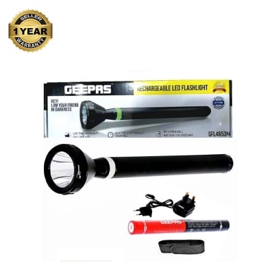Picture of Geepas Rechargeable LED Flashlight - GFL4653N with 7000mah Hybride big battery