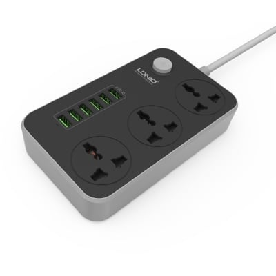 Picture of LDNIO SC3604 6 USB Charging Ports Sockets  with 3 plug Outlet Power Strip multiplug