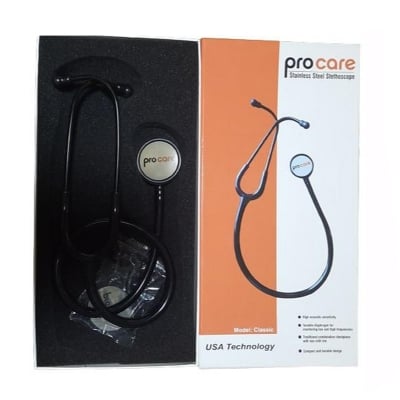 Picture of Procare Classic Stainless Steel Stethoscope -Black