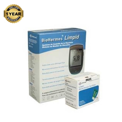 Picture of BioHermes Limpid Blood glucose monitoring Meter with 10 test strips