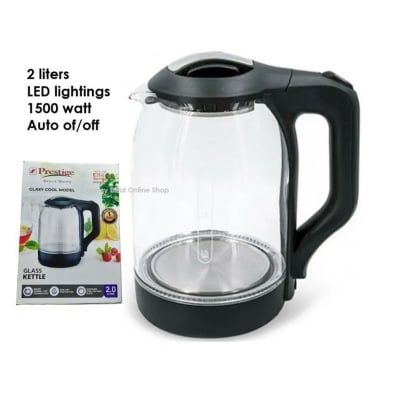 Picture of Prestige Crystal Glass Electric Kettle 2.0 Litre With Led Lights, Heat Resistant with On/Off Switch 1500 Watt